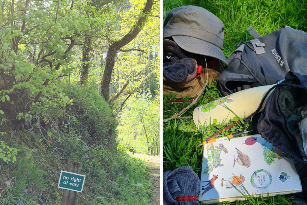 Taking my nature journaling kit onto forbidden territory with the Right to Roam campaign